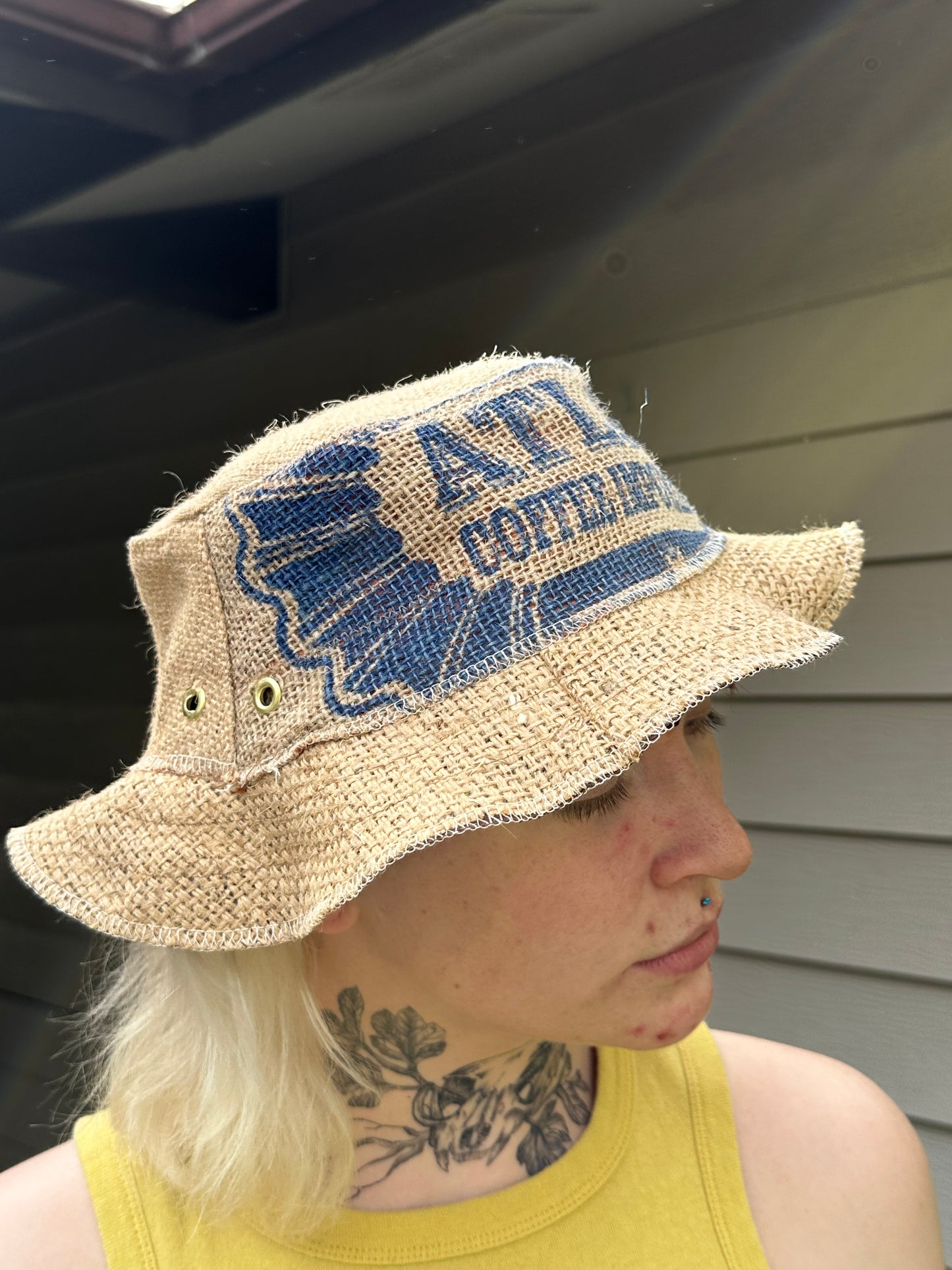 Coffee Jute Bag Bucket Hat (1)