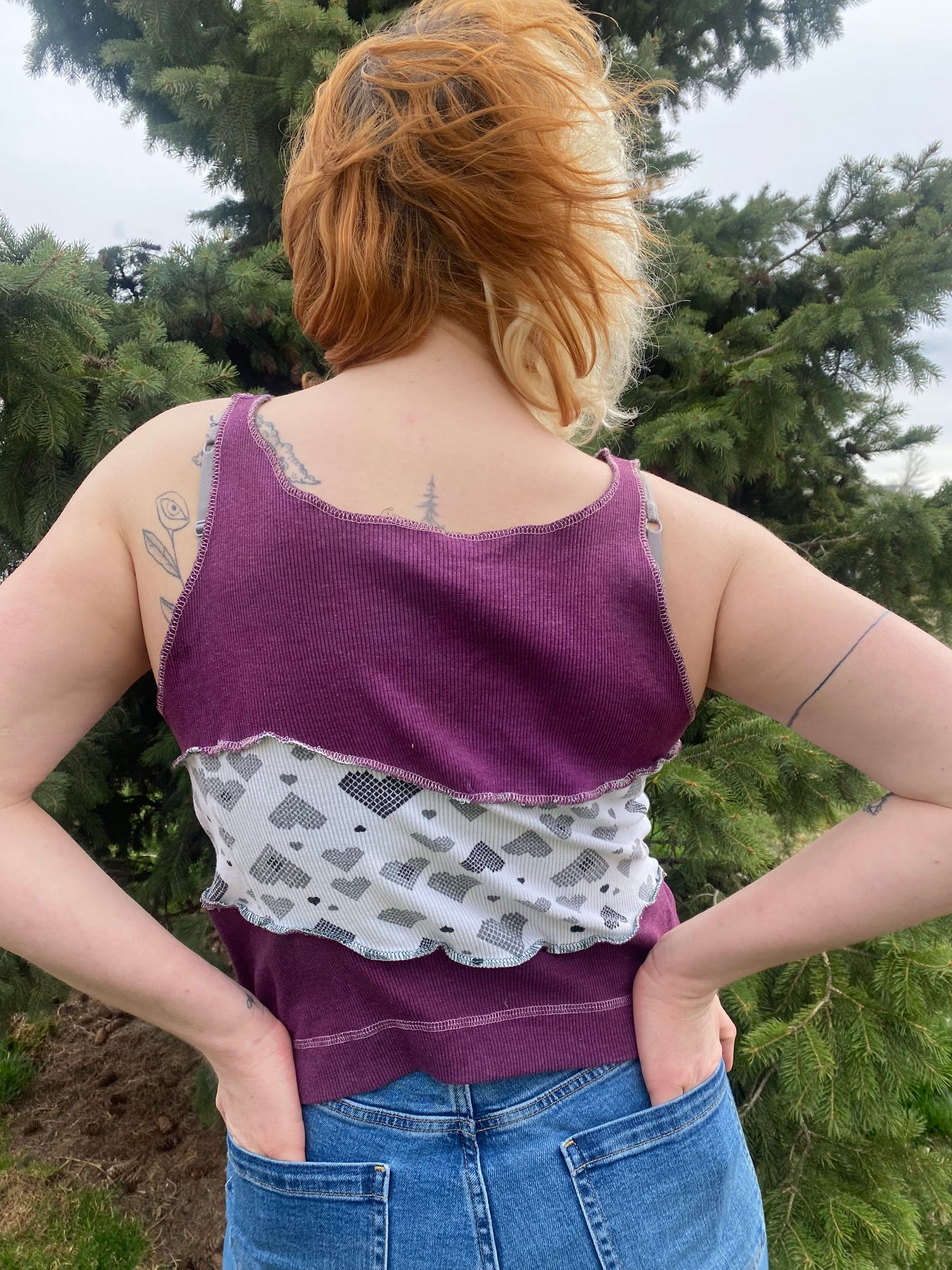 Wavy Patchwork Hand Dyed Tank