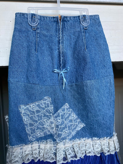 Vintage Jean Skirt Rework