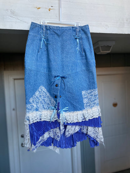 Vintage Jean Skirt Rework